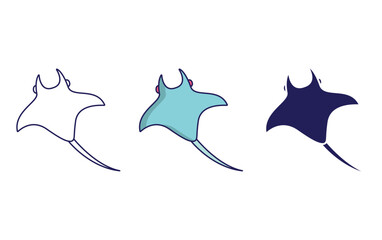 Fototapeta premium Mantaray Fish vector icon