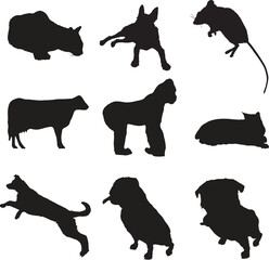 High-Quality set of animals silhouettes