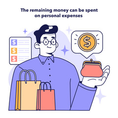 The remaining money can be spent on personal expenses. Mixed family