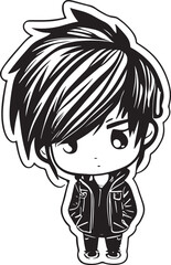 A sketch of a calm boy character