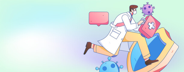 Medical Characters Anti-epidemic Flat Vector Concept Operation Hand Drawn Illustration
