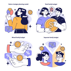 Family budgeting set. Select a budget planning model to keep track