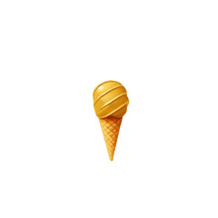 Vector illustration of ice cream in a waffle cup isolated on white background