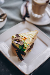 a piece of cake on a plate