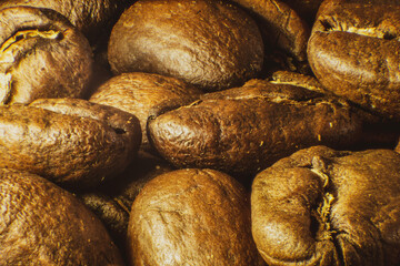 macro shot of coffee beans background