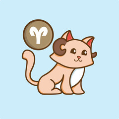 Cat Zodiac Aries T-Shirt Design