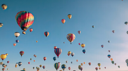 Obraz premium Illustration of hot air balloon festival banner. Generative AI