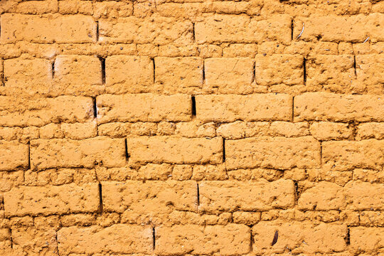 Textura parede tijolos r&uacute;sticos taipa nordeste