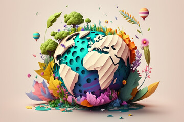 Ramadan Kareem themed illustration. Generative AI	
