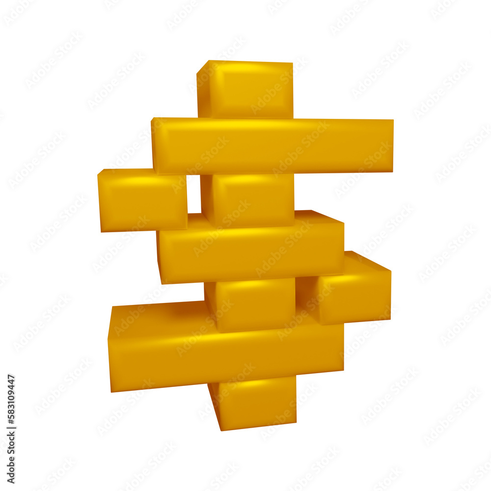 Poster golden dollar symbol or icon design in 3d rendering