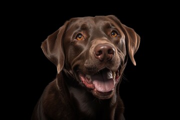 Cute Labrador Dog with Black Background