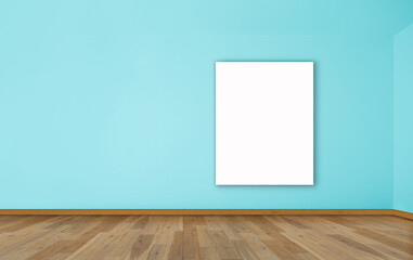 Blank white paper posters hang on walls in empty modern room with copy space. template for content. Good use for your preview.