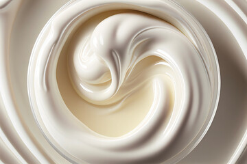 Close up of a cream swirl. Generative AI