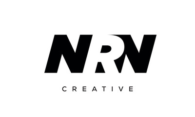 NRN letters negative space logo design. creative typography monogram vector	