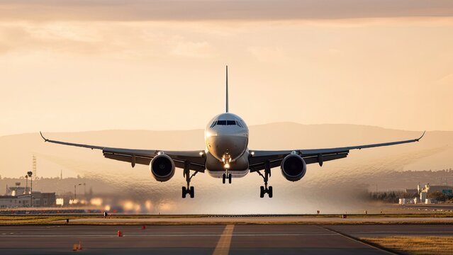 Passenger Airline Jet Landing or Taking Off Generative AI