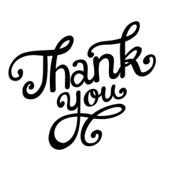 Beautiful calligraphic, hand written Thank you decorative vector sign