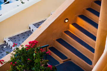 stairs with flowers