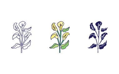 Fototapeta na wymiar Calla lily vector icon