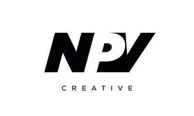 NPV letters negative space logo design. creative typography monogram vector	