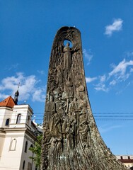Monument to Taras Shevchenko in the city of Lviv, Ukraine - obrazy, fototapety, plakaty