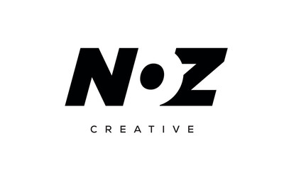 NOZ letters negative space logo design. creative typography monogram vector	
