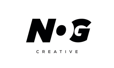 NOG letters negative space logo design. creative typography monogram vector	