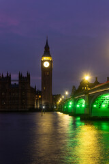 Big ben, the palace of westminster and bridge in london at sunset, uk- 2023