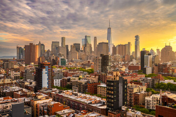 Fototapeta na wymiar New York, New York, USA Lower Manhattan City Skyline