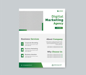 Digital marketing agency flyer template design