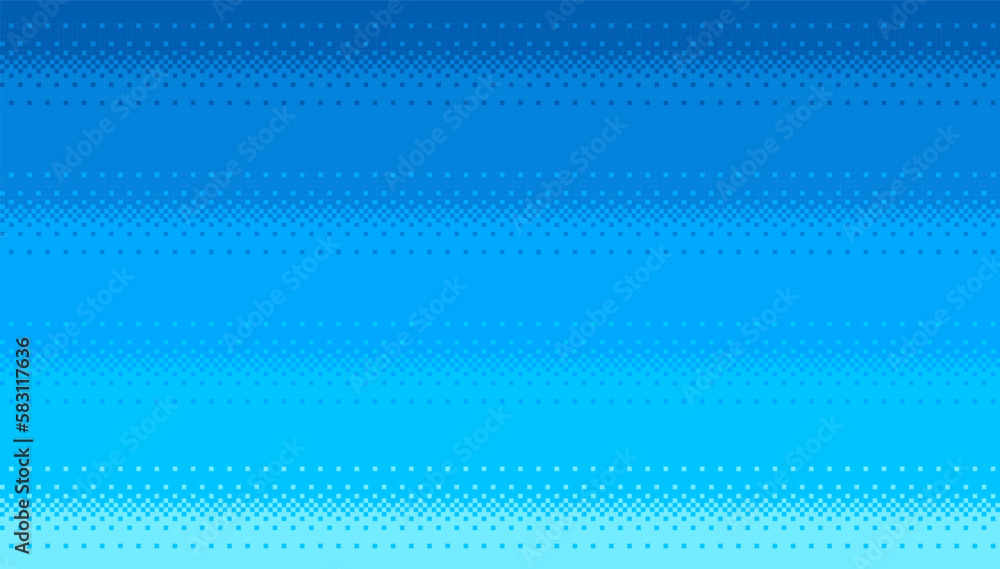 Poster blue seamless background in pixel art style. 8 bit dithering backdrop. vector illustration.