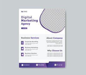 Digital marketing agency flyer template design