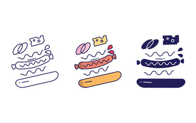 Hot dog vector icon