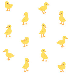 Seamless trendy pattern with duckling. Outline vector illustration for prints, clothing, packaging and postcards.