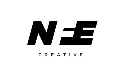NFE letters negative space logo design. creative typography monogram vector	