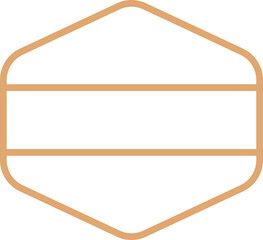 Logo design, hexagon frame border badge.