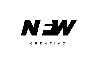 NFW letters negative space logo design. creative typography monogram vector	