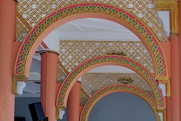 Decorative ornament typical of Arabic architecture in mosque interior.