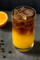Cold Refreshing Orange Juice and Coffee Drink
