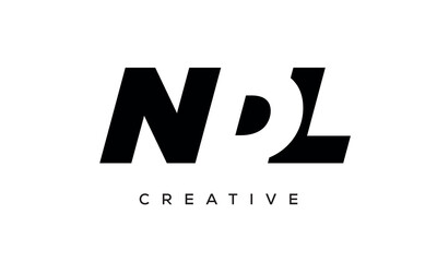 NDL letters negative space logo design. creative typography monogram vector	