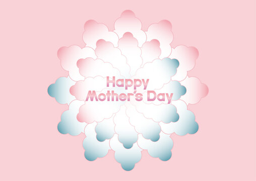 母の日のイラスト: 花模様のカードデザイン