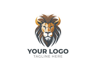 Majestic Lion Head Logo Vector