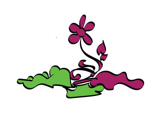 flower simple image cartoon design
