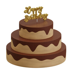 3d rendered birthday cake perfect for birthday design project