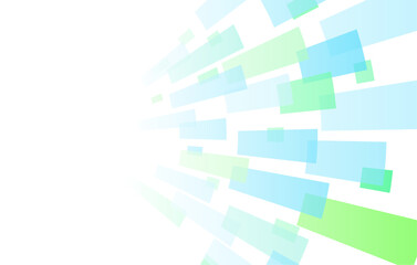 青と緑の変形した四角形の抽象的な背景素材