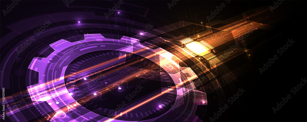 Poster high tech technology background picture sci fi communication network pattern