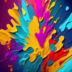 Colorful Paint splash.Abstract background - generative ai