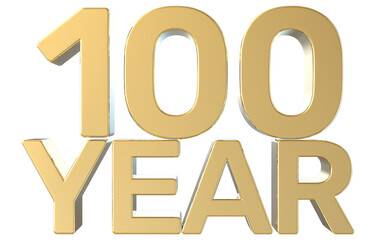 Happy Anniversary Number 100 Year Gold
