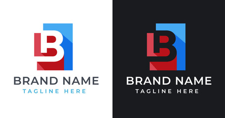 Initial B Letter Logo Design with Abstract Square Shape