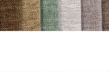 Different samples of textured fabric