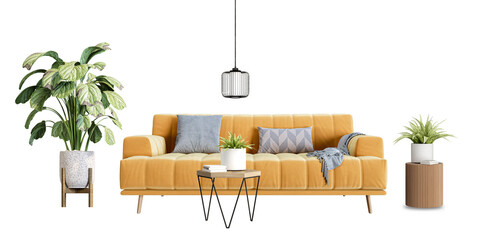 Living interior with modern furniture.